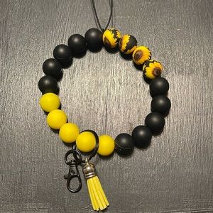 Wristlet Keychain Artisian Silicone Beaded Handcrafted